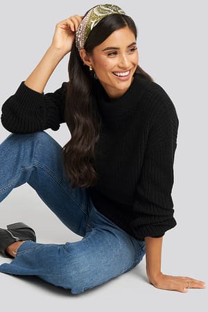 Deep Black High Neck Sweater
