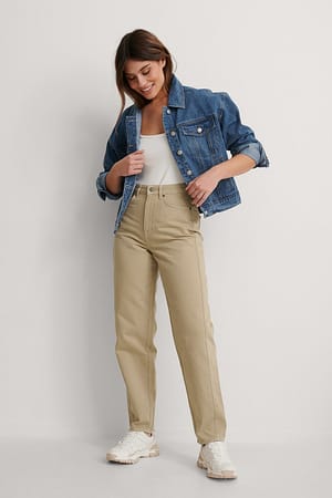 Olive Ekologiska jeans med lös passform