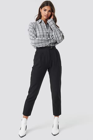 Black High Waist Cigarette Pants