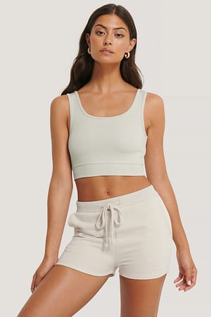 Dusty Light Beige Jersey Shorts