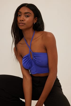 Blue Keyhole Detail Singlet
