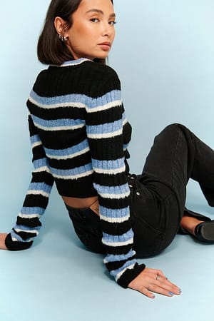Multicolor Pull court en tricot