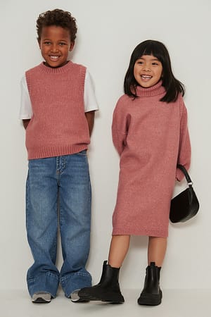 Dusty Rose Gebreide polojurk