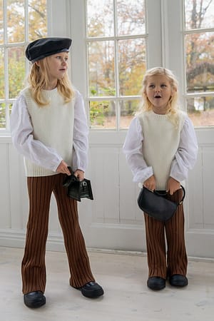 Brown Pantalon côtelé