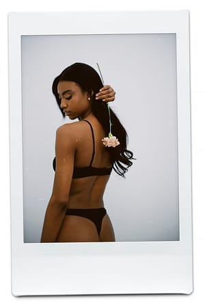 Black Lace Side Striped Micro Thong