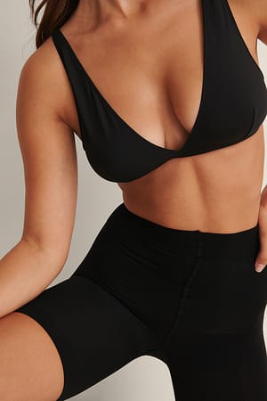 Black Gerecycleerde licht voorgevormde bikershort
