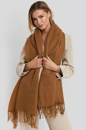 Caramel Light Wool Blend Scarf