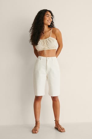 Offwhite Long Denim Shorts