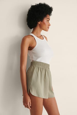 Light Khaki Loose Fit Shorts