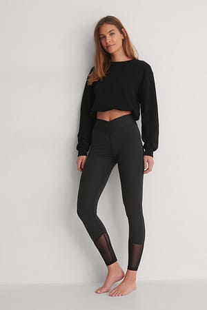 Black Sportig Mesh-leggings