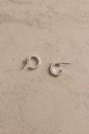 Silver Mini Crafted Silver Plated Hoops