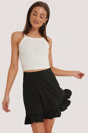 Black Minirok Met Volants