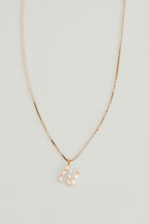 Gold Parelketting met letter