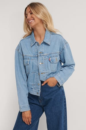 Med Indigo - Flat Finish Trucker-Jacke
