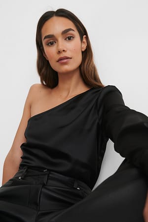 Black Einärmelige Bluse
