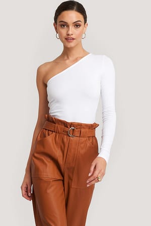White One Shoulder Top