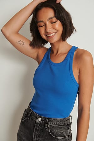Dark Blue Ribbed Tank