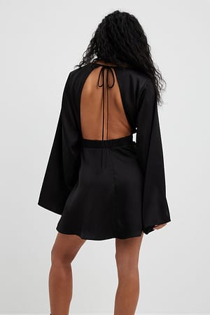Black Open Back Mini Dress