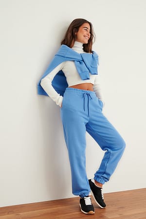Cornflower Blue Jogginghose mit gebürstetem Kordelzug