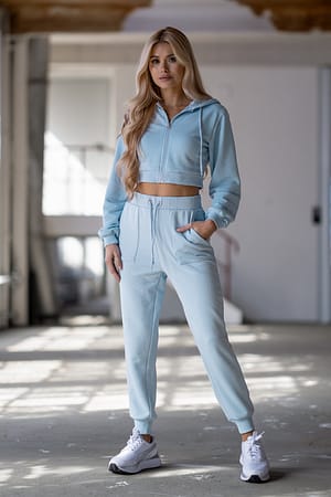 Dusty Blue Sweatpants van biologisch katoen