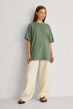 Green Organic Oversize T-Shirt mit rundem Ausschnitt