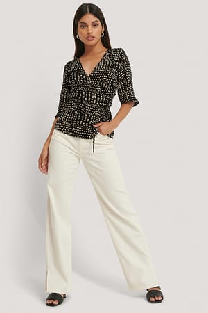 Overlap Printed Blouse