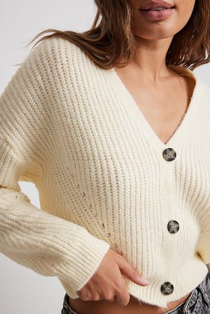 Beige Oversized cropped vest