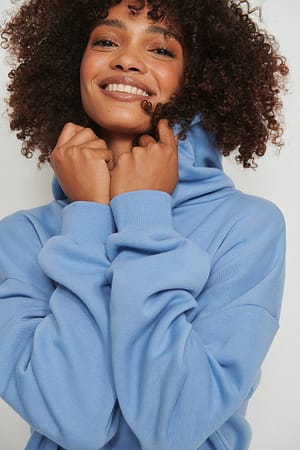 Dusty Blue Oversized Long Pocket Hoodie