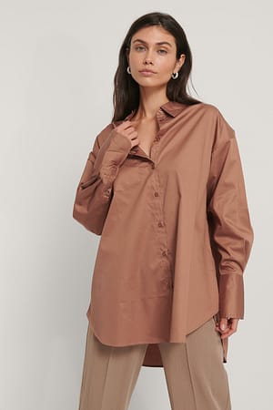 Rust Oversize skjorta med ficka