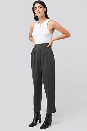 Dark Grey Oversized Suit Pants
