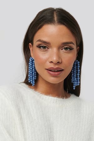 Blue Pearl Dropping Earrings