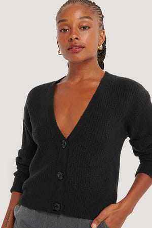 Black Strickjacke