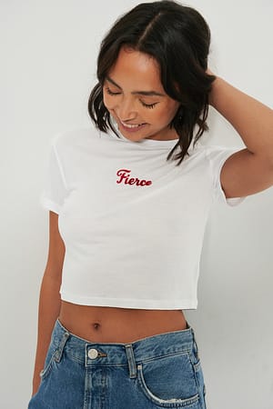 White Babytee met print