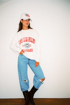 Offwhite Printed Oversized Sweatshirt