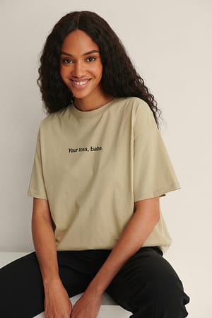 Light Green Organisches Bio-T-Shirt mit Aufdruck