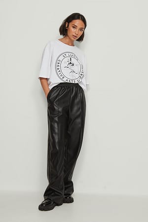 White Organisch t-shirt met print