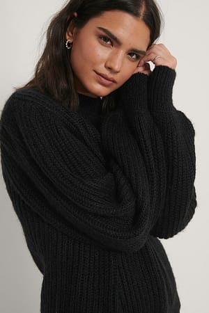 Puff Sleeve Knitted Sweater