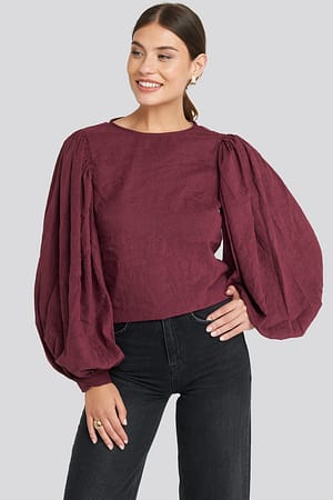 Puff Sleeve Round Neck Top
