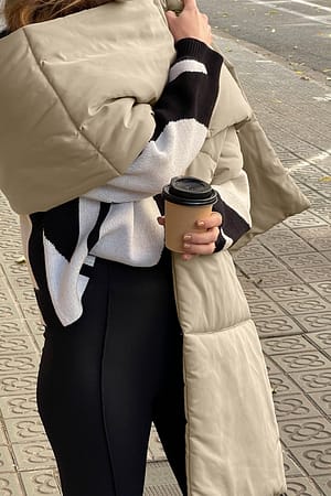 Beige Puffy Scarf