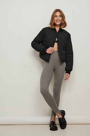Black Veste Courte Molletonnée