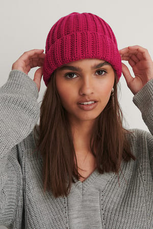 Hot Pink Chunky Beanie