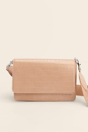 Beige Compartment Crossbody Bag