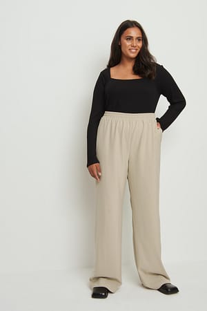 Dark Sand Recycled Elastic Waist Pants
