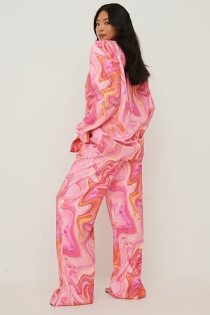 Marble Print High Waisted Pants