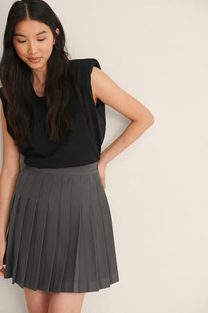 Grey Jupe courte plissée recyclée style tennis