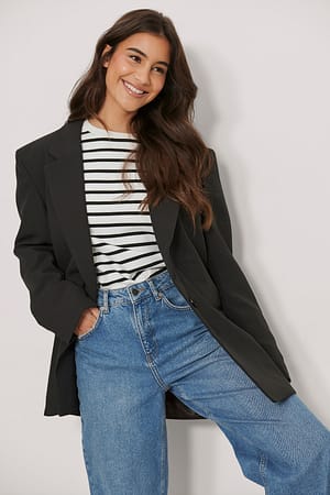 Black Sharp Oversized Blazer
