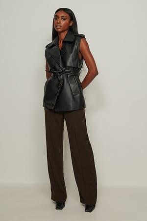 Dark Brown Wide Leg Trousers