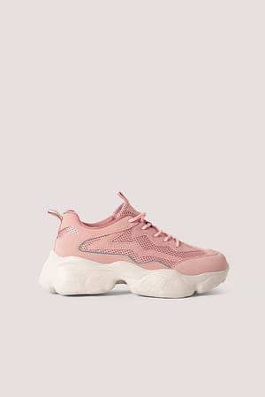 Dusty Pink Sneakers met reflecterende details