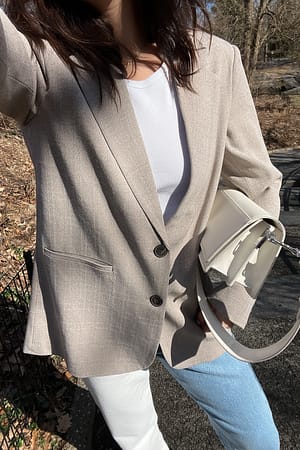 Brown/Grey Regular Blazer