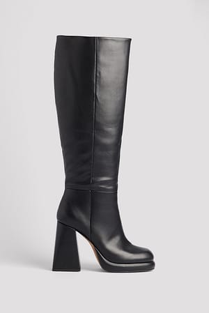 Black Bottes rétro hauteur genou
